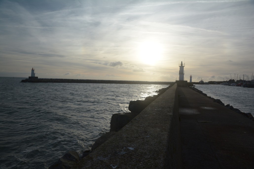 jetée babord du port d'Haliguen dans la baie de Quiberon