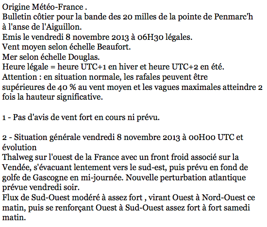extrait de la météo de météo france situation générale