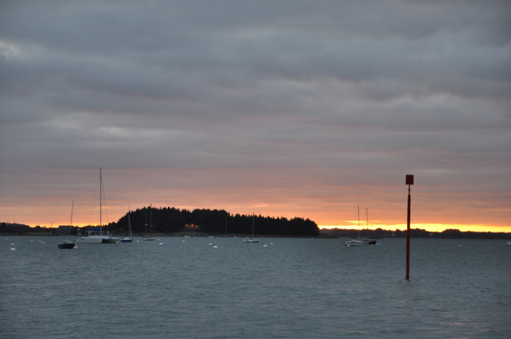 coucher de soleil dans le golfe du morbihan
